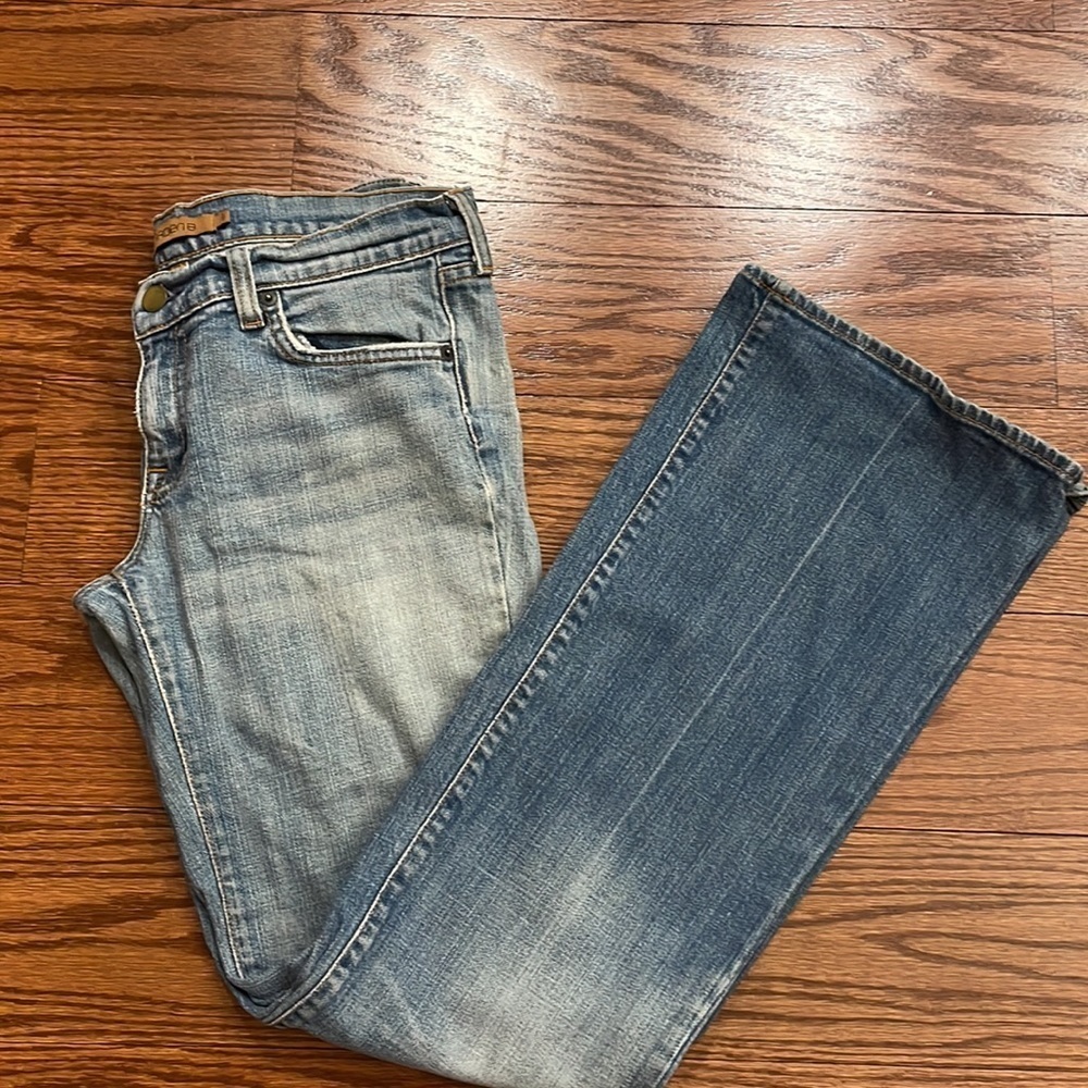 VINTAGE ARDEN B women’s bootcut low rise distressed light denim jeans size 8
